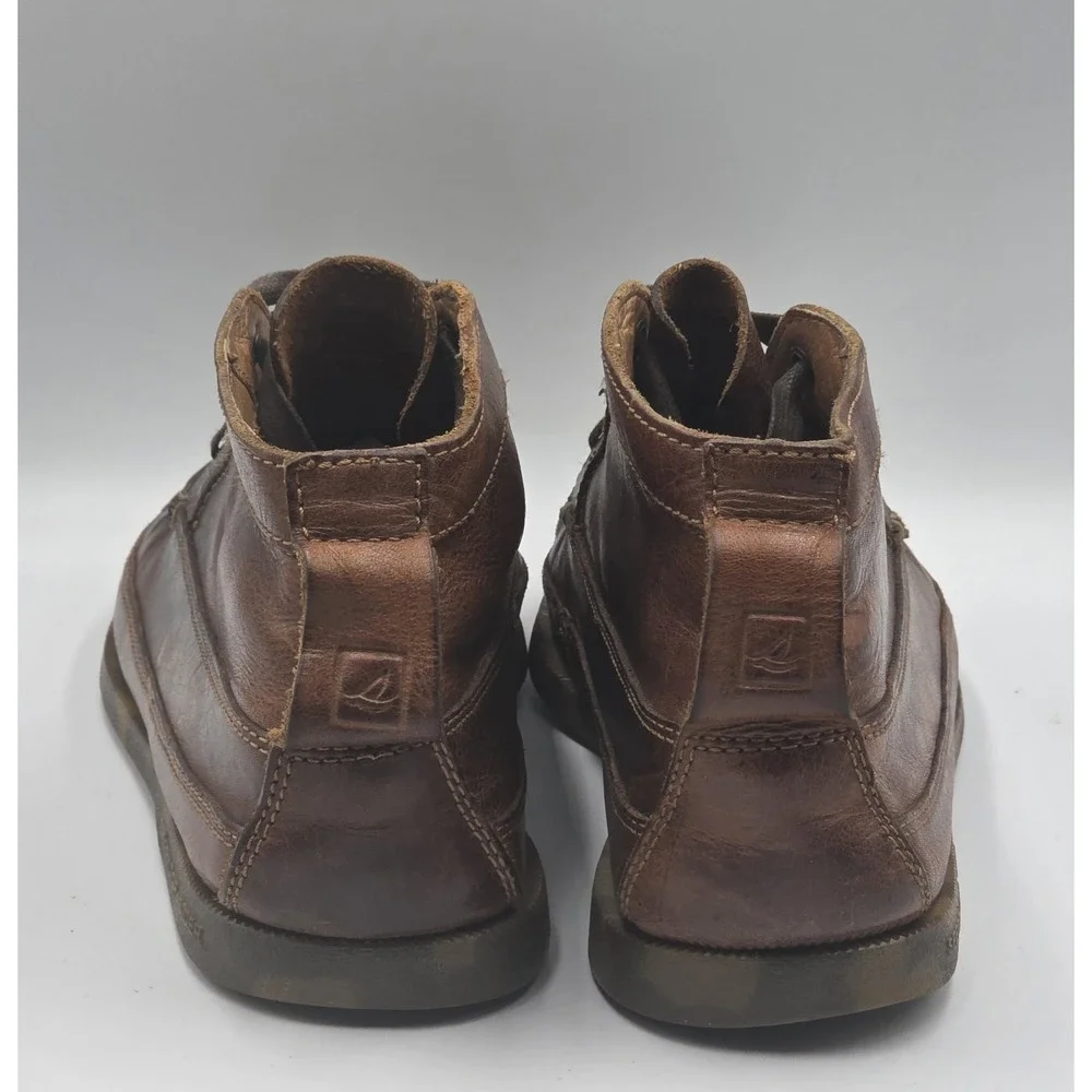 Sperry Authentic Original Boat Chukka Boots Mens 10M Dark Brown Leather